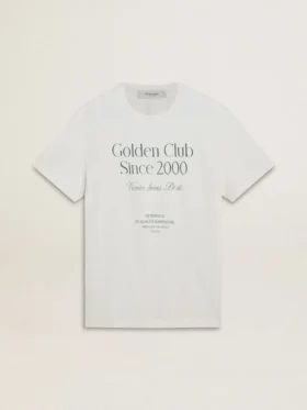 Camicie da uomo in cotone bianco con stampa verde