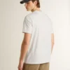 Camicie da uomo in cotone bianco con stampa verde