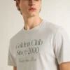 Camicie da uomo in cotone bianco con stampa verde