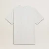 Camicie da uomo in cotone bianco con stampa verde