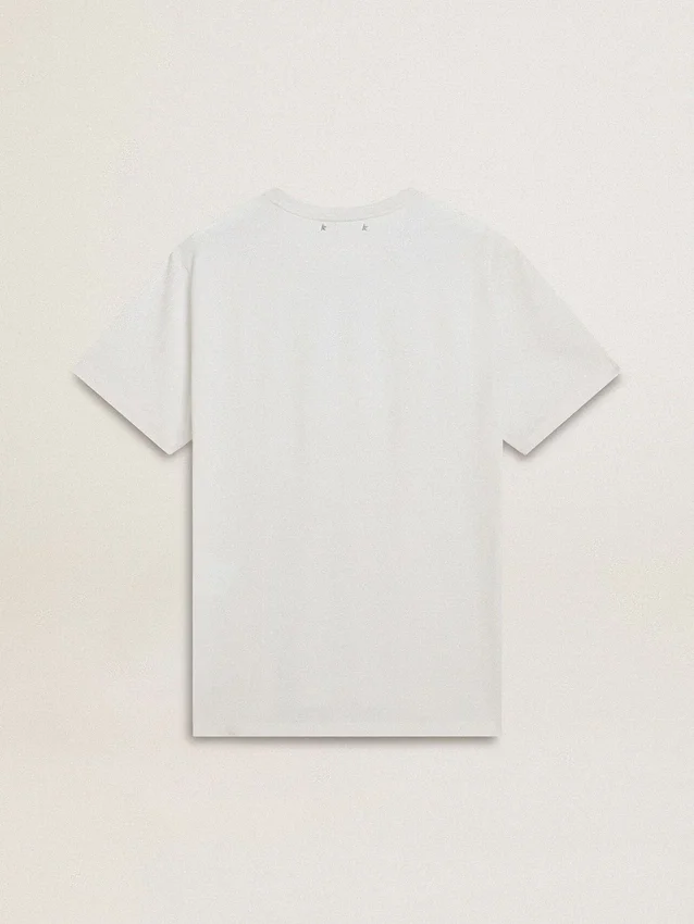 Camicie da uomo in cotone bianco con stampa verde