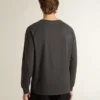 Camicie da uomo in cotone color antracite con stampa sul petto