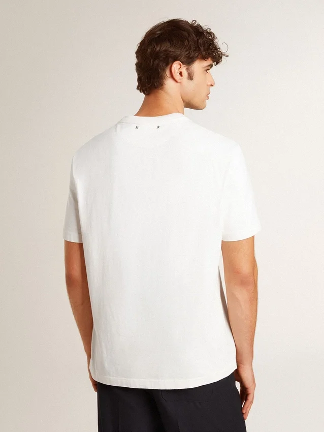 Camicie da uomo in cotone effetto "worn-white" con scritte nere