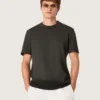 Camicie da uomo in jersey di cotone antracite con cuore traforato