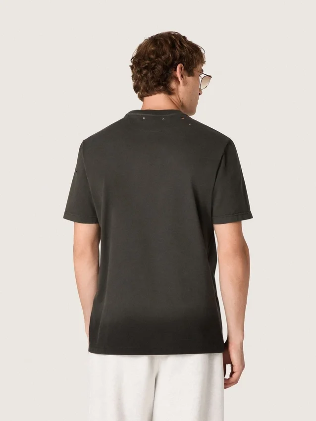 Camicie da uomo in jersey di cotone antracite con cuore traforato