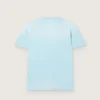Camicie da uomo in jersey di cotone azzurro con stampa grafica