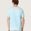 Camicie da uomo in jersey di cotone azzurro con stampa grafica