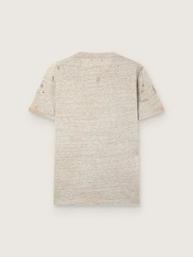 Camicie da uomo in jersey grigio melange con stampa vintage