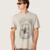 Camicie da uomo in jersey grigio melange con stampa vintage
