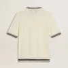 Camicie da uomo in maglia effetto "worn-white" con bordi a costine blu