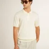Camicie da uomo in maglia jacquard bianca