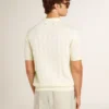 Camicie da uomo in maglia jacquard bianca