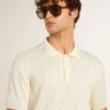 Camicie da uomo in maglia jacquard bianca