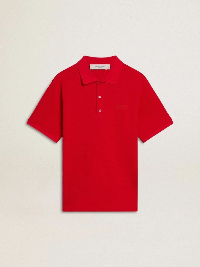 Camicie da uomo in piquet di cotone rosso