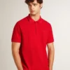 Camicie da uomo in piquet di cotone rosso