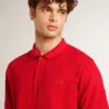 Camicie da uomo in piquet di cotone rosso
