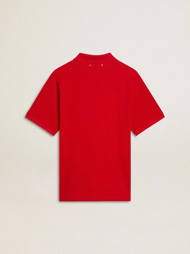 Camicie da uomo in piquet di cotone rosso