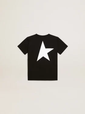 Camicie nere con logo bianco a contrasto sul davanti e maxi stella sul retro