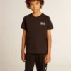 Camicie nere con logo bianco a contrasto sul davanti e maxi stella sul retro