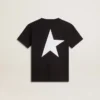 Camicie nere con logo bianco a contrasto sul davanti e maxi stella sul retro