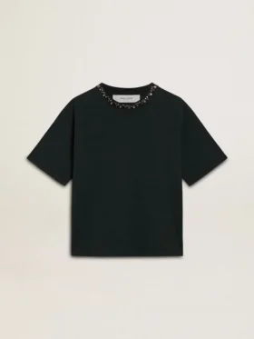 Camicie nere da donna con cristalli