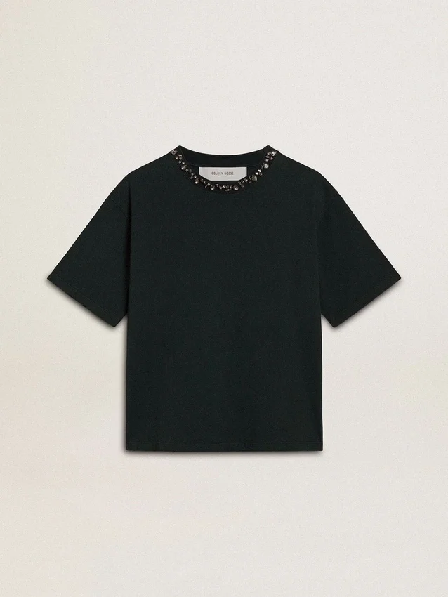 Camicie nere da donna con cristalli