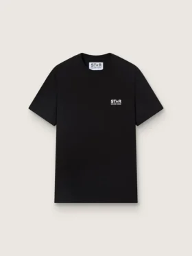 Camicie nere da uomo con logo e stella bianchi a contrasto