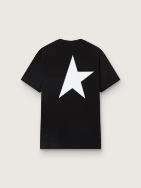 Camicie nere da uomo con logo e stella bianchi a contrasto