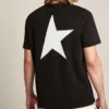 Camicie nere da uomo con logo e stella bianchi a contrasto