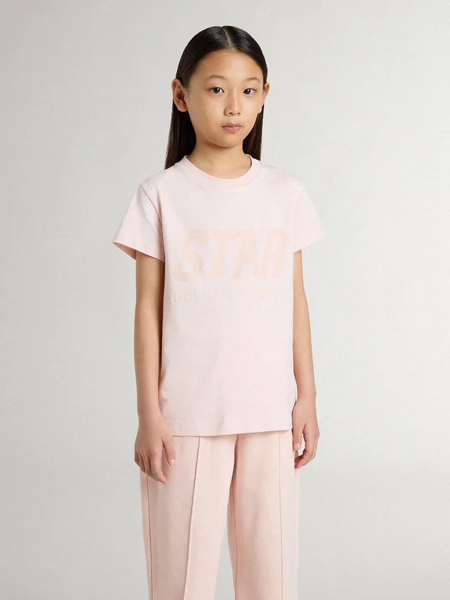 Camicie rosa da bambine con stampa rosa sul davanti