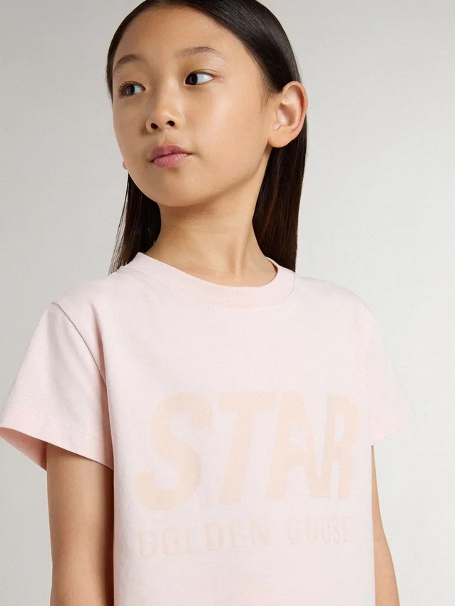 Camicie rosa da bambine con stampa rosa sul davanti