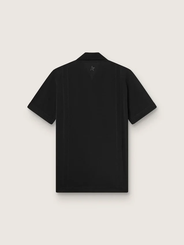 Camicie sportive da uomo nere con zip