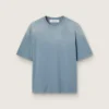 Camicie unisex in cotone azzurro con stampa rovesciata sul retro