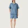 Pantaloncini unisex in twill di cotone azzurro