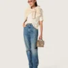 Camicie unisex “Star” in cotone bianco con cristalli sfumati su tutta la superficie e stampa sul retro
