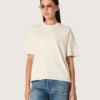 Camicie unisex “Star” in cotone bianco con cristalli sfumati su tutta la superficie e stampa sul retro