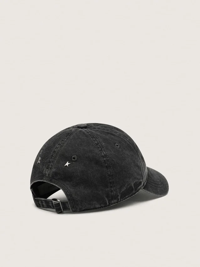 Cappellino da baseball antracite con stella ricamata tono su tono