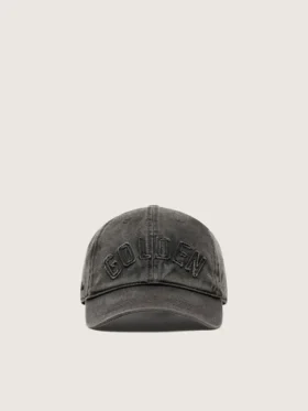 Cappellino da baseball antracite con toppa tono su tono “Golden”