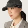 Cappellino da baseball antracite con toppa tono su tono “Golden”