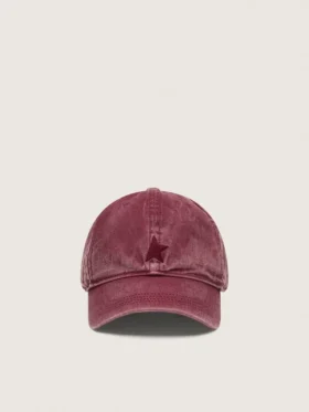 Cappellino da baseball bordeaux con stella ricamata tono su tono
