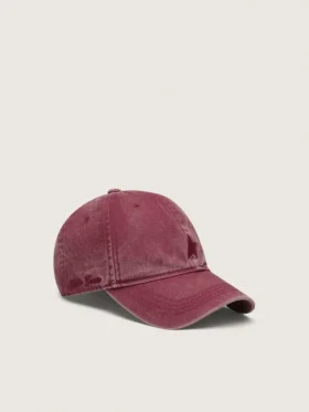 Cappellino da baseball bordeaux con stella ricamata tono su tono