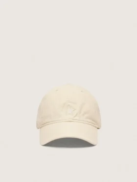 Cappellino da baseball color ecrù con stella ricamata tono su tono