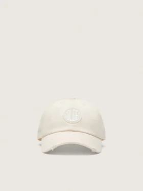 Cappellino da baseball Journey in twill di cotone bianco con toppa e ricamo golden goose
