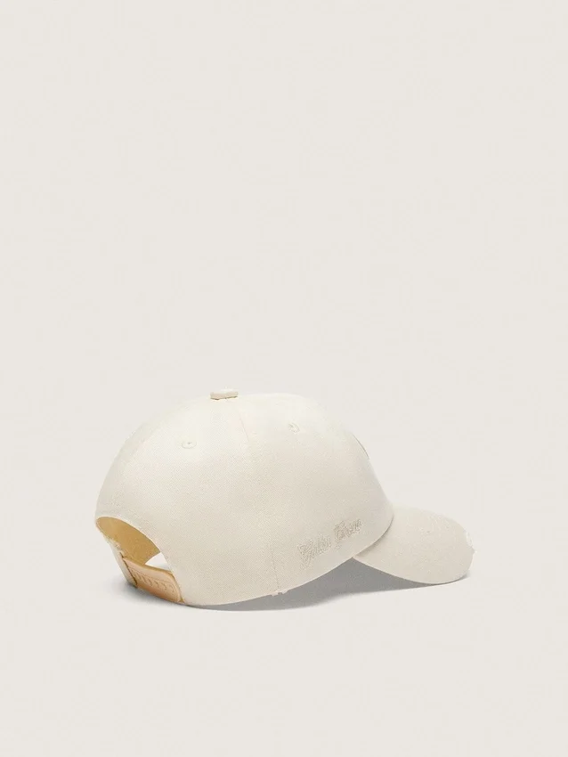 Cappellino da baseball Journey in twill di cotone bianco con toppa e ricamo golden goose