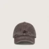 Cappellino da baseball marrone scuro con stella ricamata tono su tono