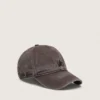 Cappellino da baseball marrone scuro con stella ricamata tono su tono