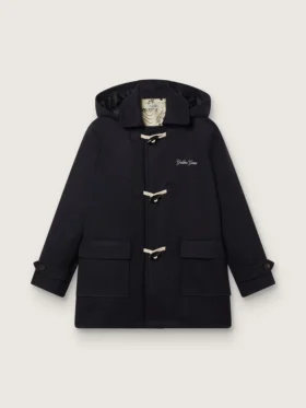Cappotto da bambino blu scuro con cappuccio