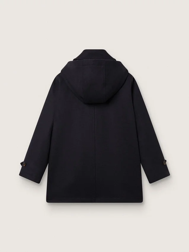 Cappotto da bambino blu scuro con cappuccio