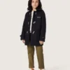 Cappotto da bambino blu scuro con cappuccio