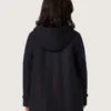 Cappotto da bambino blu scuro con cappuccio